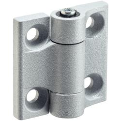 Torque hinges / conical countersinks / resistance adjustable / zinc die-cast / silver / 25160.04xx / HALDER