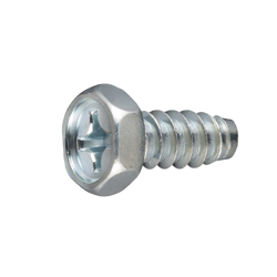 Cross Recessed Hex Upset Tapping Screw, Type 2 Grooved B-1 Shape HXPS-ST3W-TP6-12
