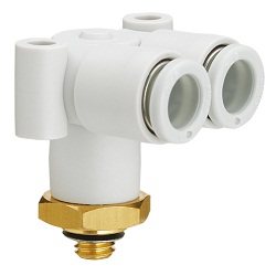 KQ2LU, One-touch Fitting White Color - Male Branch Connector KQ2LU06-M5A-X12