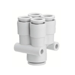 KQ2UD, One-touch Fitting White Color - Different Diameter Double Union “Y”