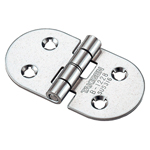 Flat hinges / conical countersinks / round on both sides / rolled / stainless steel, seawater resistant / barrel polished / B-1228 / TAKIGEN