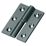 Flat plug-in hinges / conical countersinks / POM cam bush / aluminium / stove enamelled / B-167 / TAKIGEN