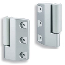 Lifting and lowering corner hinges / through holes, slotted holes / aluminium / FB-743 / TAKIGEN