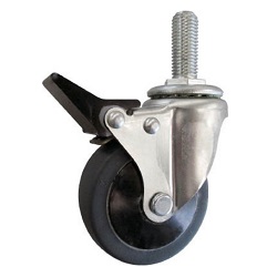 Screw-in Type Silent Castors (Elastomer Wheel) with Swivel Stopper