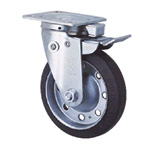Caster for General Use, Steel, Medium and Light Duty, Plate Type, S Series, Front Pedal Type, Swivel / Fixed Switchable