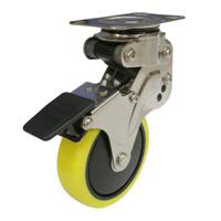 NPG Type Swivel Wheel Plate Type Anti-Static Urethane Wheel (with Stopper) NPG-125SUES-3