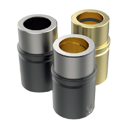 Guide bushes / with collar / material selectable / lubrication selectable / long version / ~ISO 9448-6