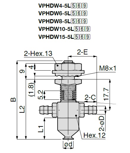 Vacuum Pad, Soft Type, VPHDW, Barb Fitting Type 