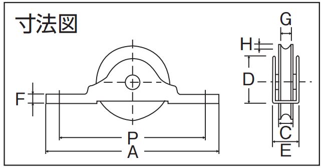 ステンレス ベアリング戸車 丸型（コ型枠）:関連画像