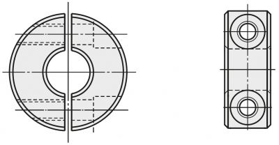 Drawing of a two-part adjusting ring