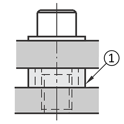 Spacer sleeve for increased distance: (1) Spacer sleeve