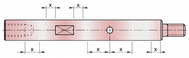 Example of areas with lower hardness