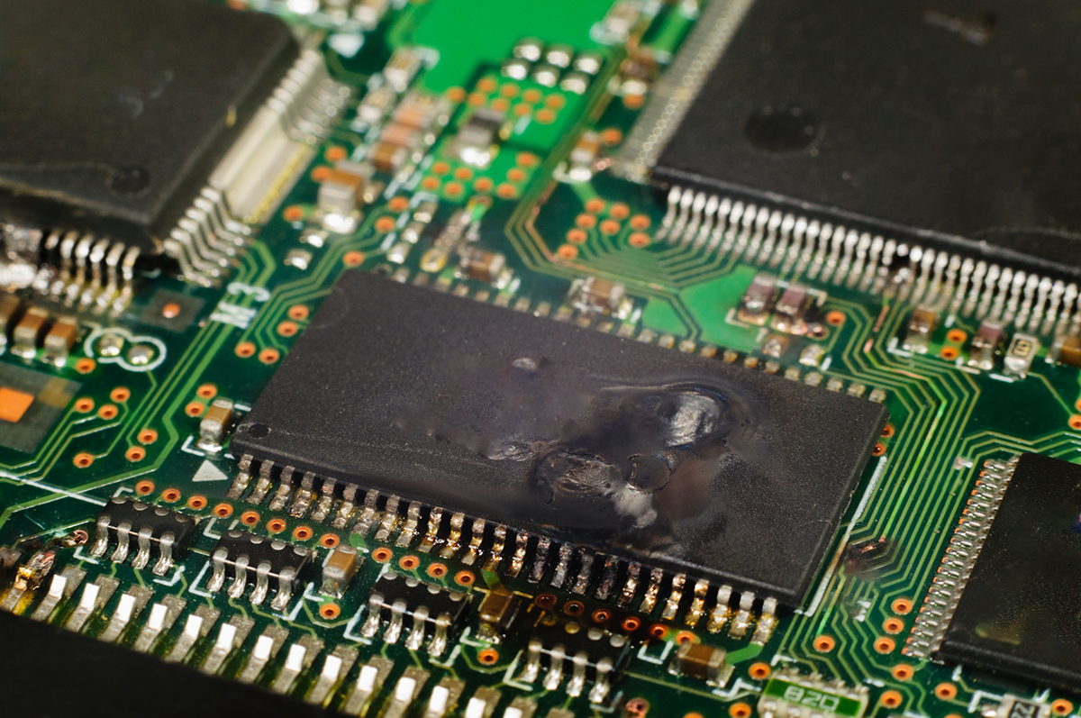 Effects of electrostatic discharge on an electronic component
