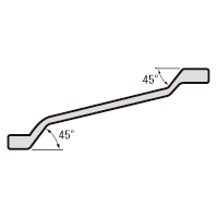 KTC Kyoto Tools 45° Short Wrench - 11mm X 13mm (0.4 X 0.5"), 5.4" Long, For Tight Spaces