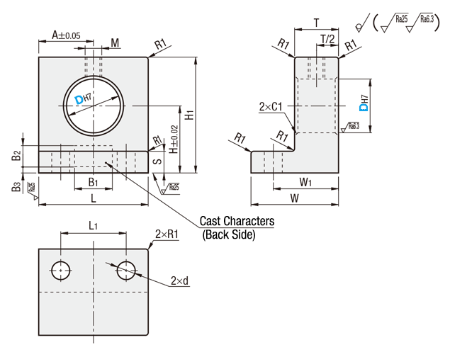 Shaft Support - L-Shaped (Cast), Set Screw: Related Image