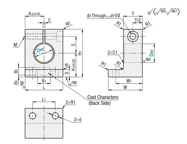 Shaft Support - L-Shaped (Cast), Slit: Related Image