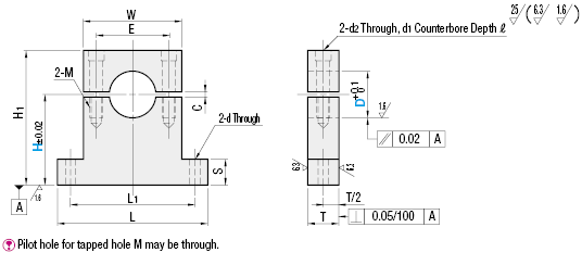 Shaft Supports/T-Shaped/Side Slit/Precision:Related Image