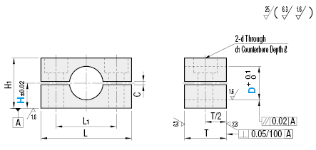 Shaft Supports/T-Shaped/Slit Type with Clamp Lever:Related Image