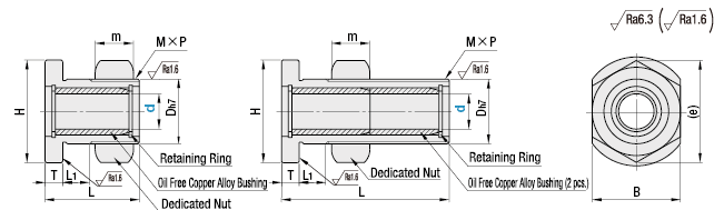 Oil Free Bushing with Threaded Housing - Copper Alloy, Flanged: Related Image