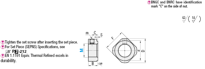 Bearing Lock Nuts/Square Type/Coarse Thread:Related Image