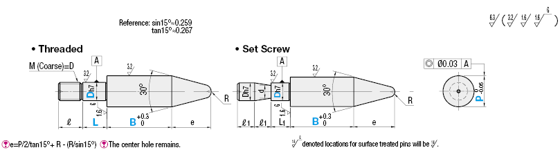Jig Pins/Standard(h7)/Long Head/Threaded:Related Image
