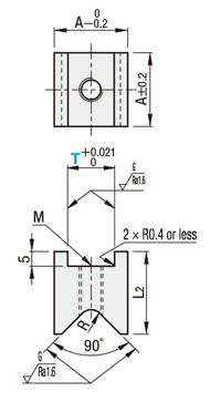 V-Groove Catcher, Plate Holding  Dimensional Drawing