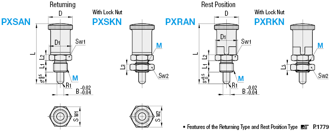 Indexing Plungers/Aluminum Knob/Rest Position Type:Related Image