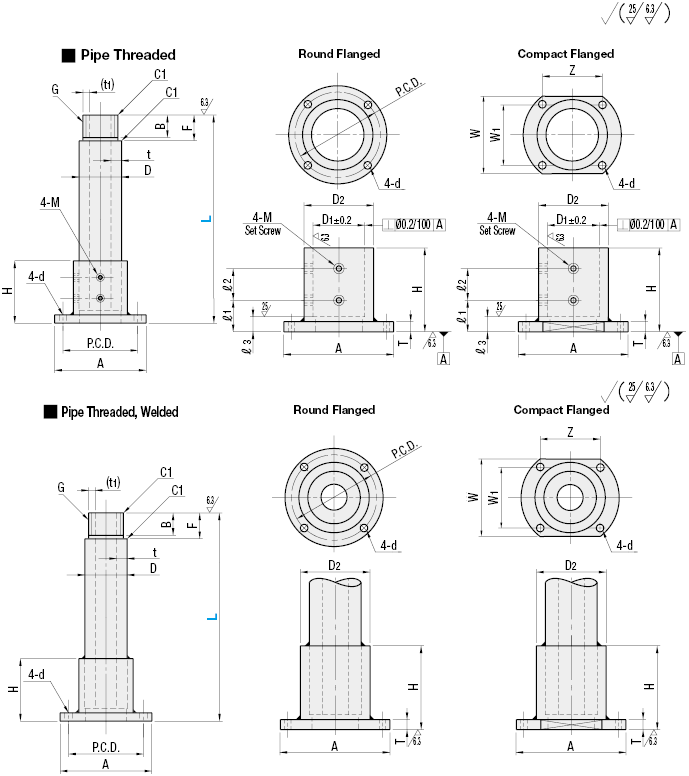 Pipe Stands/Threaded/Round Flange:Related Image