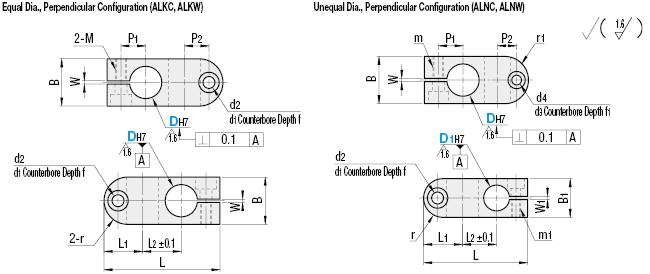 Compact Strut Clamps/Perpendicular Configuration/Single Clamping Bolt:Related Image