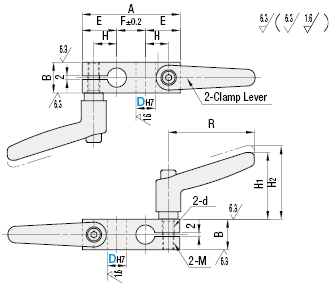 With Clamp Lever/Perpendicular Configuration/Same Diameter:Related Image