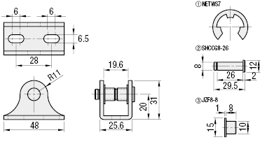 Mounting Brackets for Gas Springs FGS/FGSS Type:Related Image