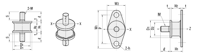 Antivibration Rubber Mounts/Both Ends Threaded:Related Image
