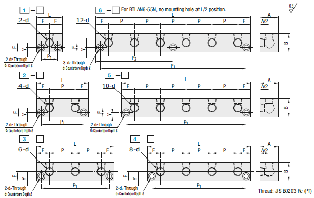 Terminal Blocks/Outlets 2 Sides/No Inlets/Vertical/Horizontal Mounting:Related Image
