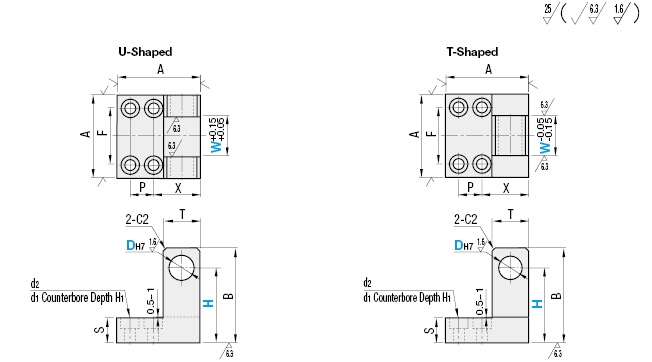 Hinge Bases/L-Shaped/Standard/Tapped Hole for Stopper:Related Image