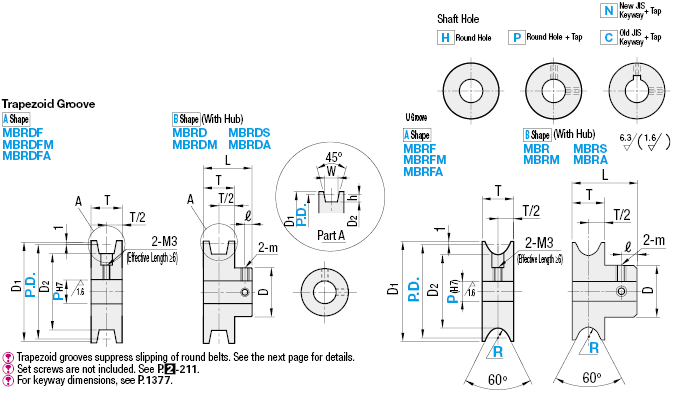 Pulleys for Round Belts/Setscrew:Related Image