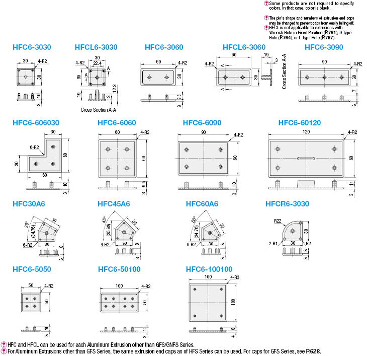 6 Series/Frame End Caps:Related Image