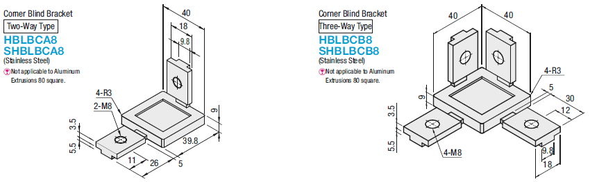 8 Series/Corner Blind Brackets/Base 40/Two-Way Type:Related Image