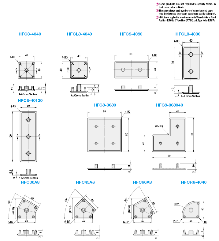 8 Series/Frame End Caps:Related Image