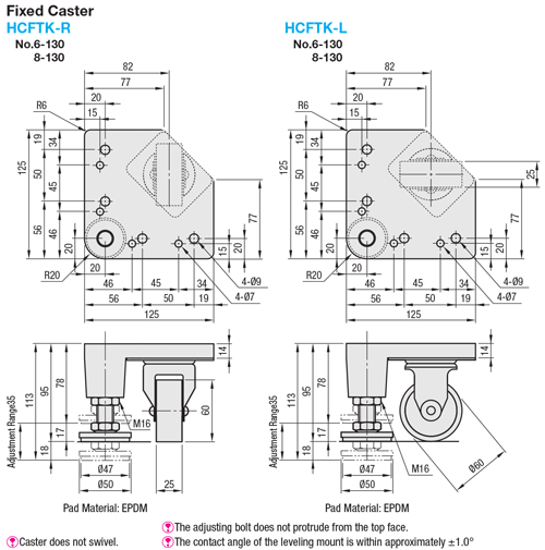 Casters&Leveling Mounts Assembly/Standard:Related Image