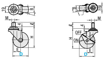 Screw-In Casters - Light Load CNGN□: Related Image