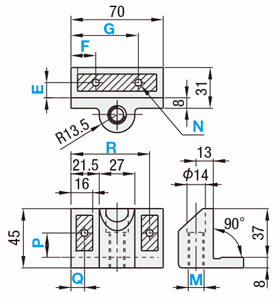 Side Caster Mounting Plate, Mounting Hole Free Type: Related Image