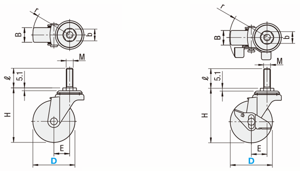 Screw-In Caster, Stainless Steel: Related Image