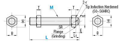 Foot Jack Bolts/Flanged/Radiused Tip:Related Image