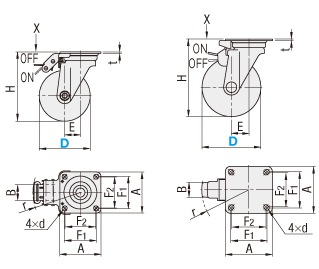 Casters, Swivel Lockable Type: Related Image