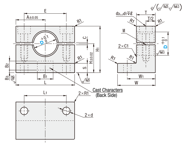 Shaft Support - L-Shaped (Cast), Split: Related Image