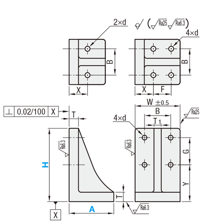 Angle Plates - Aluminum / Stainless Steel / Dimension Fixed: Related Image