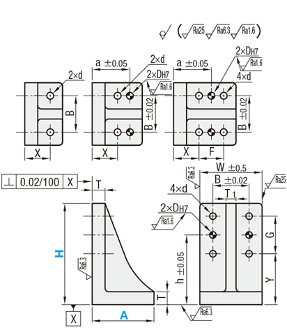 Angle Plates - Aluminum / Stainless Steel / Dimension Fixed: Related Image