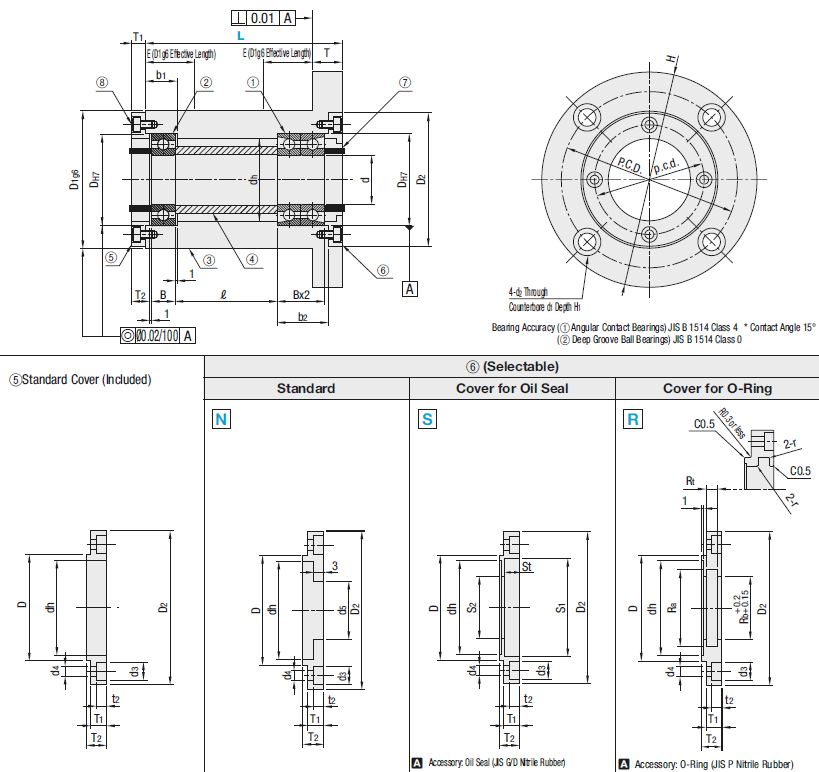 Angular Contact/Deep Groove Ball Bearing/Flanged Type:Related Image