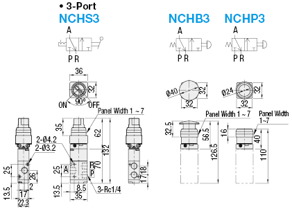 Switch Valves/Manually Operated/Panel Mount/2-Port/3-Port:Related Image