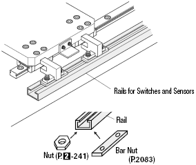 Rails for Switches and Sensors/Aluminum Type/L Dimension Configurable:Related Image